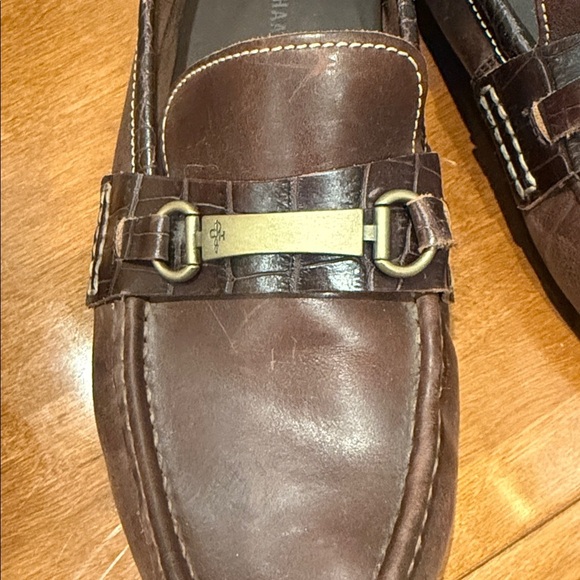 NWOT Cole Haan Men\'s Brown Leather Loafers with saddle hardware main image 5